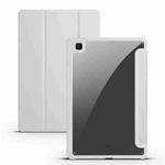 For Samsung Galaxy Tab S6 Lite Acrylic 3-folding Smart Leather Tablet Case (White)