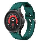 For Samsung Galaxy Watch 5 / Watch 5 Pro Rhombus Texture Silicone Watch Band(Dark Green)