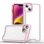 For iPhone 14 Armour Two-color TPU + PC Phone Case(White+Pink)