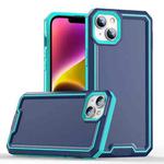 For iPhone 14 Plus Armour Two-color TPU + PC Phone Case(Blue+Sky Blue)
