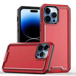 For iPhone 14 Pro Max Armour Two-color TPU + PC Phone Case(Red+Black)