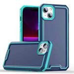 For iPhone 13 Armour Two-color TPU + PC Phone Case(Blue+Sky Blue)
