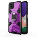 For Samsung Galaxy A22 5G Space PC+TPU Ring Holder Protective Phone Case(Purple)