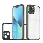 For iPhone 14 Cool Armor Transparent Phone Case(Dark Green)