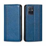 For vivo Y52t Grid Texture Magnetic Flip Leather Phone Case(Blue)