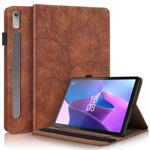 For Lenovo Tab P11 Pro Gen 2 Life Tree Series Horizontal Flip Leather Case with Holder(Brown)