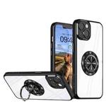 For iPhone 13 Cool Armor Ring Holder Transparent Phone Case(Graphite Black)