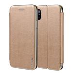 For iPhone XS Max CMai2 Linglong Series PC+PU Horizontal Flip Leather Case with Holder & Card Slot(Gold)