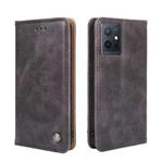 For vivo Y52t Non-Magnetic Retro Texture Flip Leather Phone Case(Grey)
