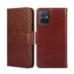 For OPPO K10 5G Global Crystal Texture Flip Leather Phone Case(Brown)