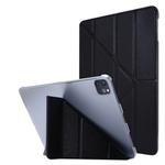 For iPad Pro 11 (2020) Silk Texture Horizontal Deformation Flip Leather Tablet Case with Three-folding Holder(Black)