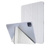 For iPad Pro 11 (2020) Silk Texture Horizontal Deformation Flip Leather Tablet Case with Three-folding Holder(White)