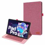 For Lenovo Tab P11 Pro Fabric Leather Tablet Case(Rose Red)