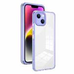 For iPhone 14 Plus 3 in 1 Clear TPU Color PC Frame Phone Case(Purple)