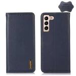 For Samsung Galaxy S23+ 5G KHAZNEH Nappa Top Layer Cowhide Leather Phone Case(Blue)