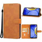 For HTC Wildfire E plus Leather Phone Case(Brown)