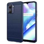 For Realme C30s Brushed Texture Carbon Fiber TPU Phone Case(Blue)