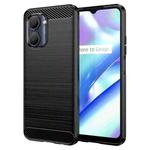 For Realme Narzo 50i Prime Brushed Texture Carbon Fiber TPU Phone Case(Black)