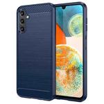For Samsung Galaxy A14 5G Brushed Texture Carbon Fiber TPU Phone Case(Blue)
