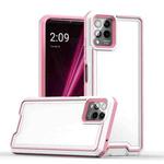 For T-Mobile Revvl 6 Pro 5G Armour Two-color TPU + PC Phone Case(White+Pink)
