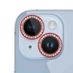 For iPhone 14 9H Point Drill Camera Lens Film Protector Circle(Red)