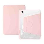 For iPad mini 6 Acrylic Rotatable Holder Tablet Leather Case(Pink)