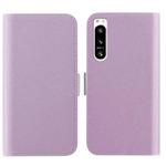 For Sony Xperia 5 IV Candy Color Litchi Texture Leather Phone Case(Light Purple)