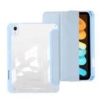 For iPad mini 6 Acrylic 3-folding Leather Tablet Case(Light Blue)