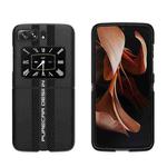 For Motorola Moto Razr 2022 Carbon Fiber Texture Plain Leather Phone Case(Black)