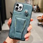 For iPhone 14 Pro Side Leather Rotation Card Holder Phone Case(Green)