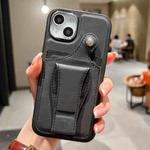 For iPhone 14 Plus Side Leather Rotation Card Holder Phone Case(Black)