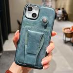 For iPhone 13 Side Leather Rotation Card Holder Phone Case(Green)