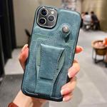 For iPhone 11 Pro Side Leather Rotation Card Holder Phone Case(Green)