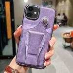 For iPhone 11 Side Leather Rotation Card Holder Phone Case(Purple)