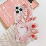 For iPhone 14 Pro Max Marble Frosted TPU Phone Case(Pink)