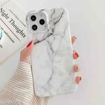 For iPhone 13 Pro Marble Frosted TPU Phone Case(White)