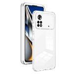 For Xiaomi Poco X4 Pro 5G 3 in 1 Clear TPU Color PC Frame Phone Case(White)