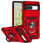 For Google Pixel 7 5G Sliding Camshield Holder Phone Case(Red)