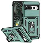 For Google Pixel 7 Pro 5G Sliding Camshield Holder Phone Case(Dark Green)