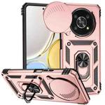 For Honor X9 Sliding Camshield Holder Phone Case(Rose Gold)
