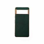 For Google Pixel 6 Pro Nano Electroplating Cross Texture Genuine Leather Phone Case(Green)