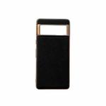 For Google Pixel 6 Nano Electroplating Cross Texture Genuine Leather Phone Case(Black)