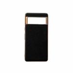 For Google Pixel 7 Pro 5G Nano Electroplating Cross Texture Genuine Leather Phone Case(Black)