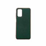 For Samsung Galaxy A13 4G Nano Electroplating Cross Texture Genuine Leather Phone Case(Green)