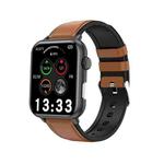 E200 1.72 inch HD Screen Encoder Leather Strap Smart Watch Supports ECG Monitoring/Blood Oxygen Monitoring(Brown)