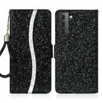 For Samsung Galaxy S23 5G Glitter Powder Filp Leather Phone Case(Black)