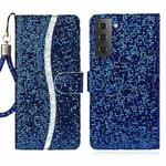 For Samsung Galaxy S23 5G Glitter Powder Filp Leather Phone Case(Blue)