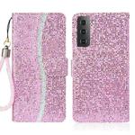 For Samsung Galaxy S23 5G Glitter Powder Filp Leather Phone Case(Pink)