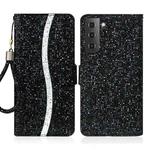 For Samsung Galaxy S23+ 5G Glitter Powder Filp Leather Phone Case(Black)