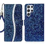 For Samsung Galaxy S23 Ultra 5G Glitter Powder Filp Leather Phone Case(Blue)